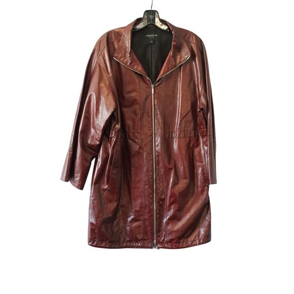 LEATHER Lafayette 148 New York Minerva Jacket in Burgundy – Size Medium - Picture 1 of 4